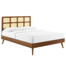 Load image into Gallery viewer, Sidney Cane and Wood Queen Platform Bed With Splayed Legs by Modway
