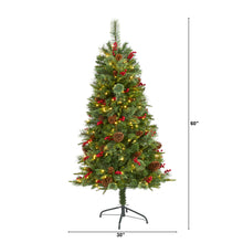 Load image into Gallery viewer, 5&#39; Norway Mixed Pine Artificial Christmas Tree w/ 200 Clear LED Lights
