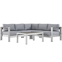 Load image into Gallery viewer, Shore 4 Piece Outdoor Patio Aluminum Sectional Sofa Set by Modway
