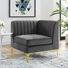 Load image into Gallery viewer, Triumph Channel Tufted Performance Velvet Sectional Sofa Corner Chair by Modway
