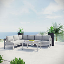 Load image into Gallery viewer, Shore 5 Piece Outdoor Patio Aluminum Sectional Sofa Set by Modway
