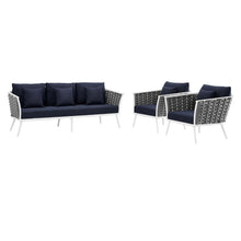 Load image into Gallery viewer, Stance 3 Piece Outdoor Patio Aluminum Sectional Sofa Set by Modway

