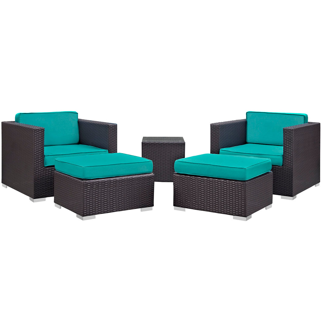 Convene 5 Piece Outdoor Patio Sectional Set by Modway