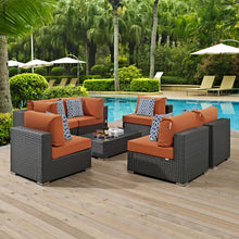 Load image into Gallery viewer, Sojourn 7 Piece Outdoor Patio Sunbrella¨ Sectional Set by Modway
