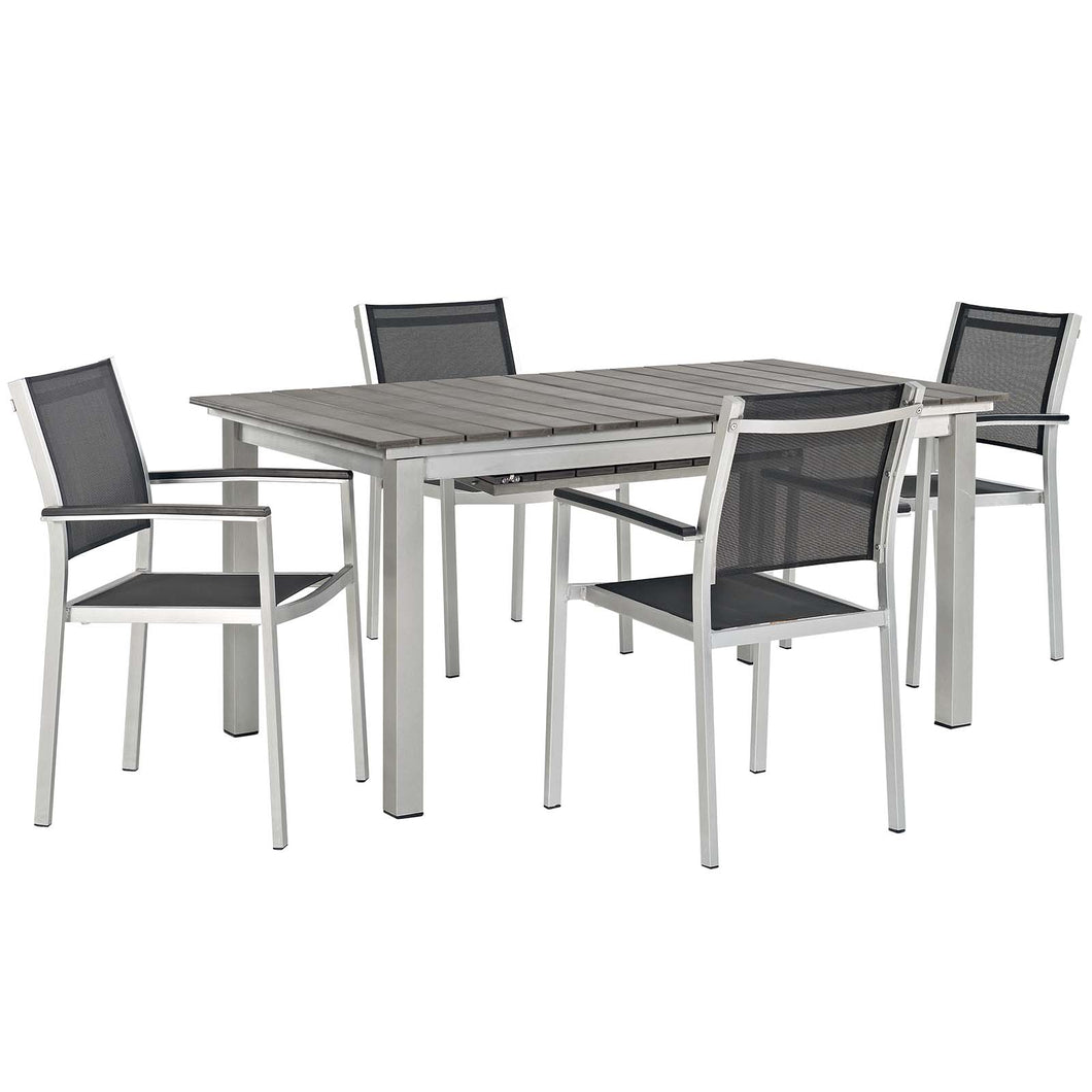 Shore 5 Piece Outdoor Patio Aluminum Dining Set by Modway