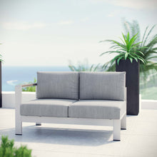 Load image into Gallery viewer, Shore Left-Arm Corner Sectional Outdoor Patio Aluminum Loveseat by Modway
