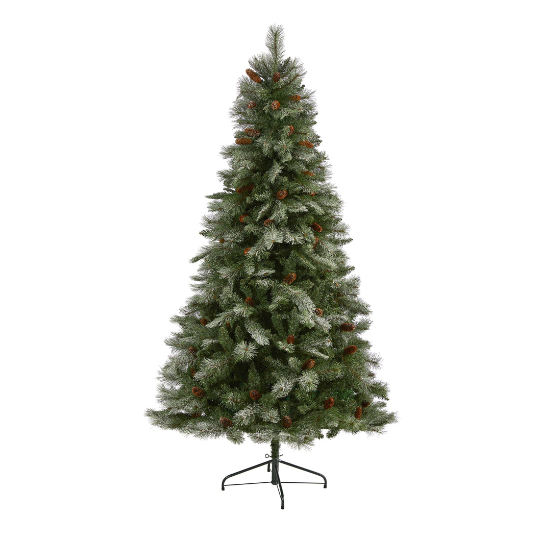 7' Snowed French Alps Mountain Pine Artificial Christmas Tree