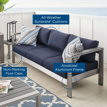 Load image into Gallery viewer, Shore Sunbrella¨ Fabric Aluminum Outdoor Patio Sofa by Modway
