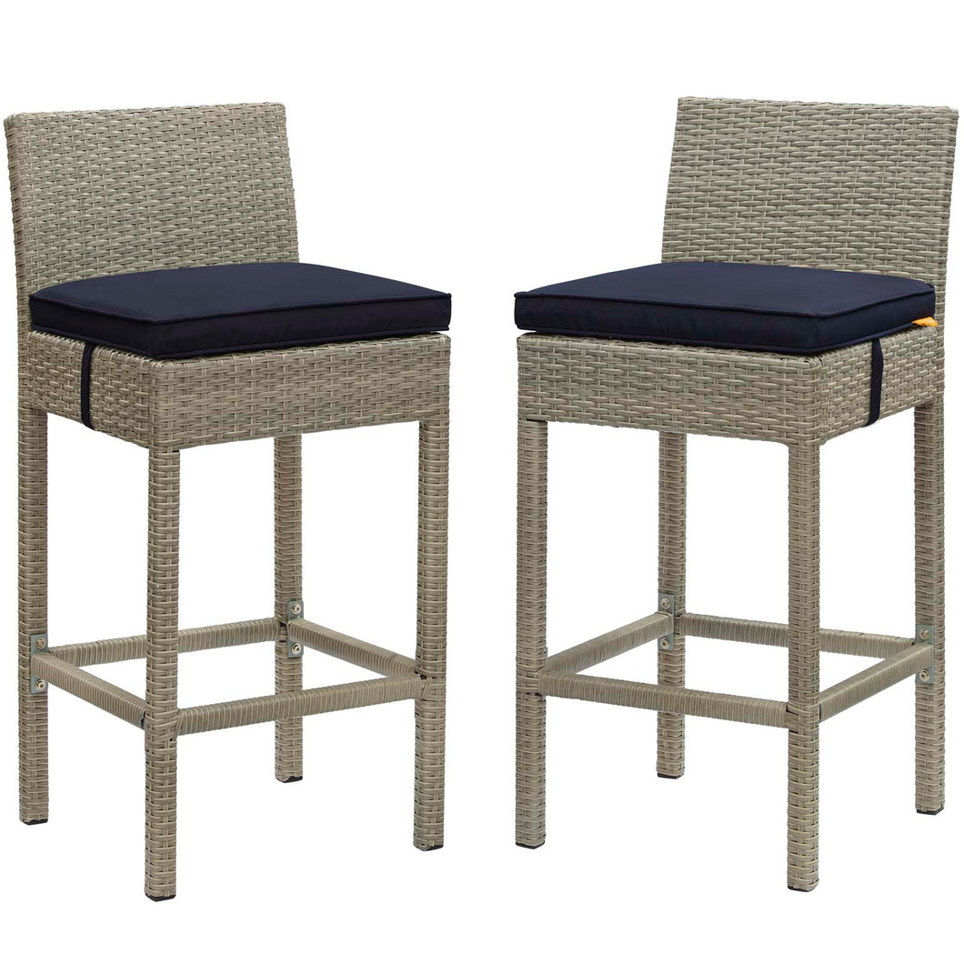 Conduit Outdoor Patio Wicker Rattan Bar Stool Set of 2 by Modway
