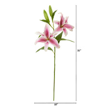 Load image into Gallery viewer, 31&quot; Rubrum Lily Artificial Flower (Set of 3)
