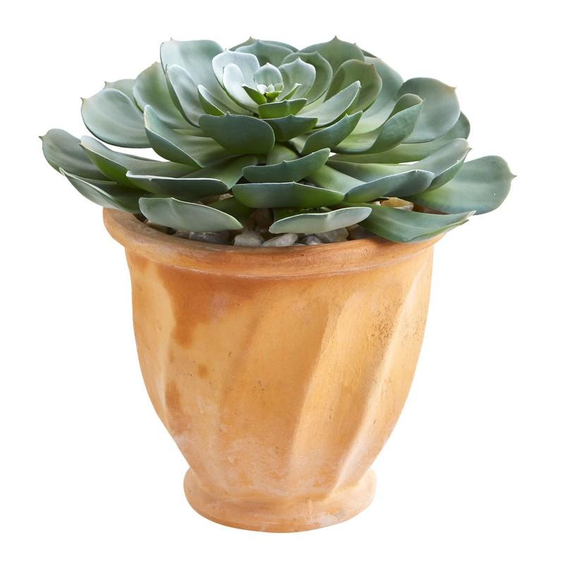13' Giant Echeveria Succulent Artificial Plant in Terra Cotta Planter