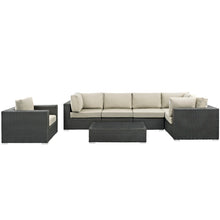 Load image into Gallery viewer, Sojourn 7 Piece Outdoor Patio Sunbrella¨ Sectional Set by Modway
