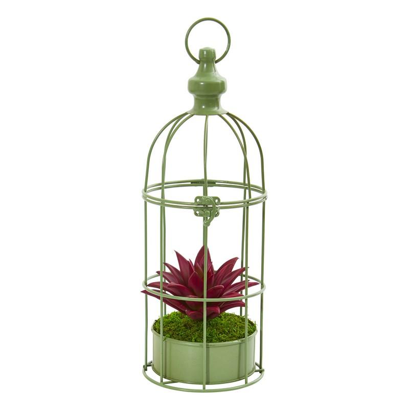15' Succulent Artificial Plant in Decorative Cage