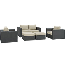 Load image into Gallery viewer, Sojourn 5 Piece Outdoor Patio Sunbrella¨ Sectional Set by Modway
