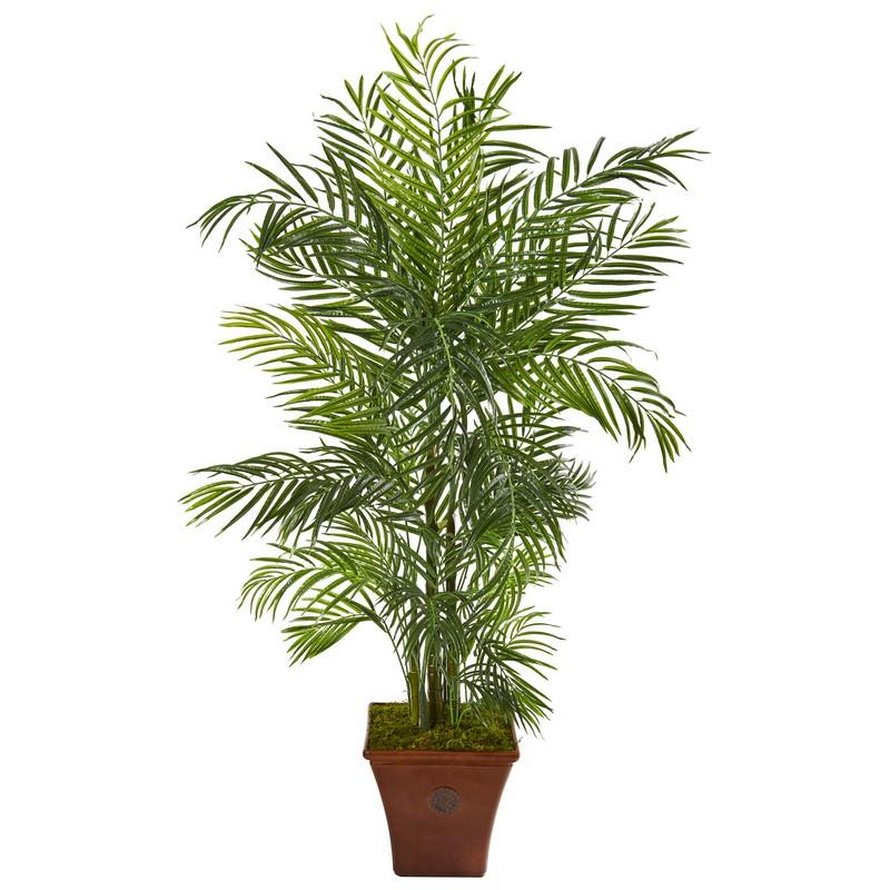 5' Areca Artificial Palm Tree in Brown Planter UV Resistant (Indoor/Outdoor)