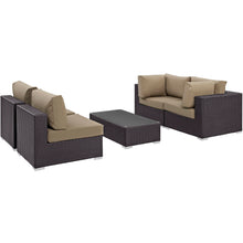 Load image into Gallery viewer, Convene 5 Piece Outdoor Patio Sectional Set by Modway
