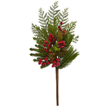 Load image into Gallery viewer, 26&quot; Mixed Pine, Pinecone and Berry Artificial Plant (Set of 3)
