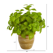 Load image into Gallery viewer, 12&quot; Basil Artificial Plant in Ceramic Planter
