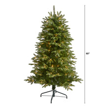 Load image into Gallery viewer, 5' Snowed Grand Teton Artificial Christmas Tree with 150 Clear Lights
