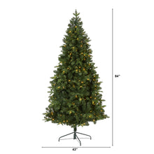 Load image into Gallery viewer, 7&#39; Grand Teton Spruce Flat Back Artificial Christmas Tree w/220 Clear LED
