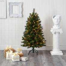 Load image into Gallery viewer, 4&#39; West Virginia Mountain Pine Artificial Christmas Tree w/ 100 Clear Lights
