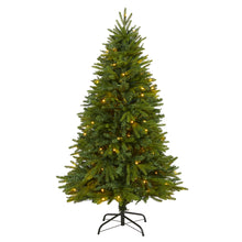Load image into Gallery viewer, 5&#39; Sun Valley Fir Artificial Christmas Tree with 200 Clear LED Lights
