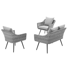 Load image into Gallery viewer, Endeavor 3 Piece Outdoor Patio Wicker Rattan Loveseat and Armchair Set by Modway
