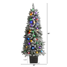 Load image into Gallery viewer, 5&#39; Flocked British Columbia Mountain Fir Artificial Christmas Tree
