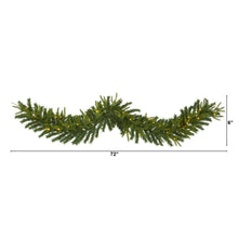 Load image into Gallery viewer, 6&#39; Green Pine Artificial Christmas Garland with 35 Clear LED Lights
