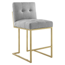 Load image into Gallery viewer, Privy Gold Stainless Steel Upholstered Fabric Counter Stool by Modway
