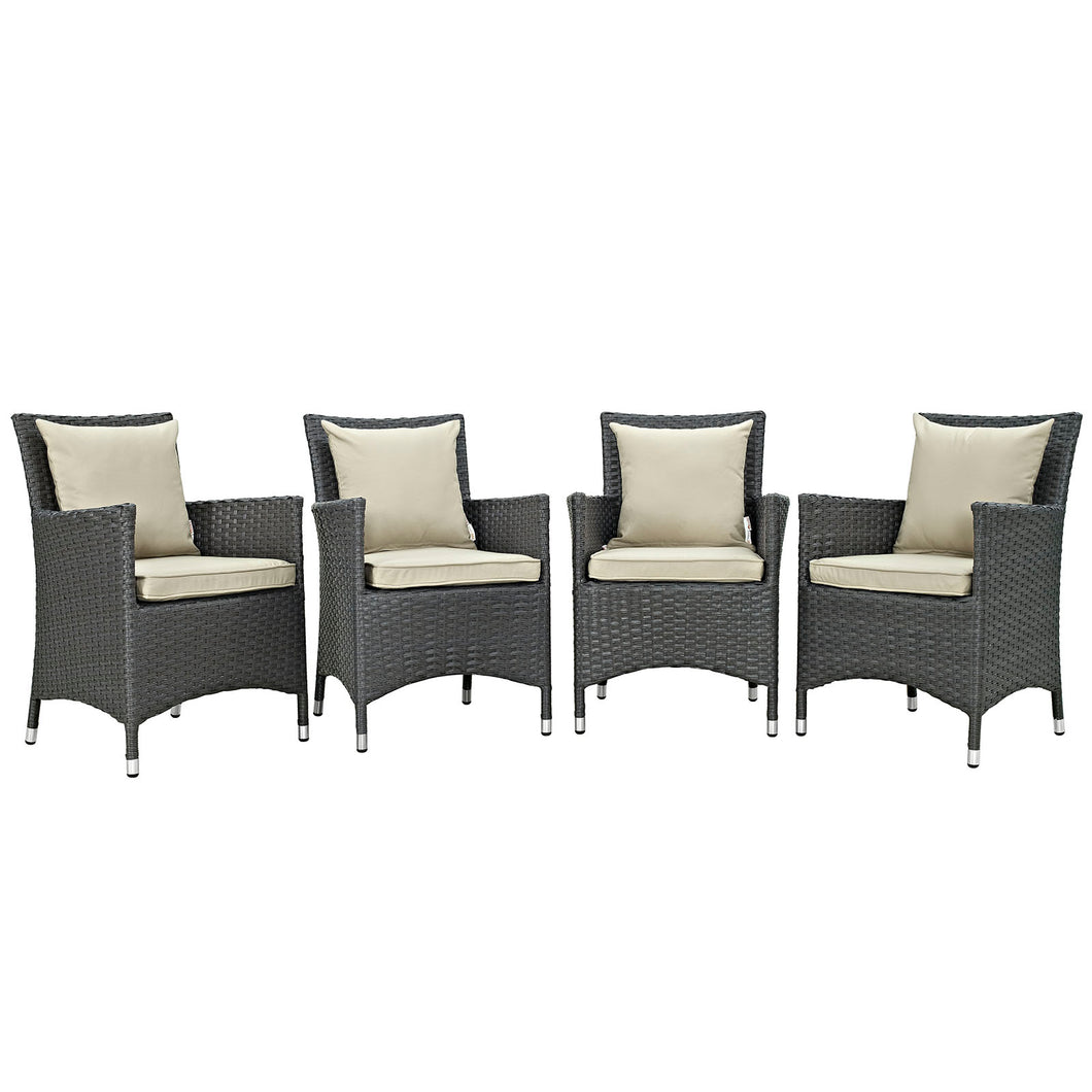 Sojourn 4 Piece Outdoor Patio Sunbrella¨ Dining Set by Modway