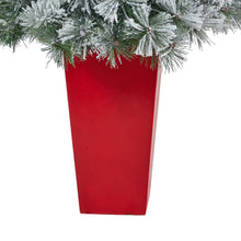 Load image into Gallery viewer, 44&#39; Flocked Oregon Pine Artificial Christmas Tree w/ 50 Clear Lights
