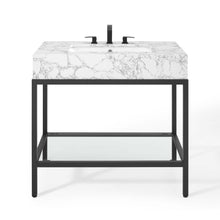 Load image into Gallery viewer, Kingsley 36&quot; Black Stainless Steel Bathroom Vanity by Modway
