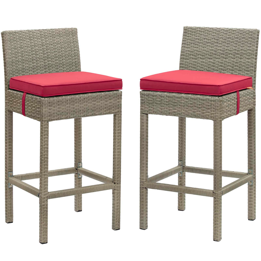 Conduit Outdoor Patio Wicker Rattan Bar Stool Set of 2 by Modway