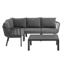 Load image into Gallery viewer, Riverside 5 Piece Outdoor Patio Aluminum Set by Modway
