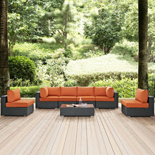 Load image into Gallery viewer, Sojourn 7 Piece Outdoor Patio Sunbrella¨ Sectional Set by Modway
