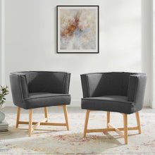 Load image into Gallery viewer, Anders Upholstered Fabric Accent Chair Set of 2 by Modway
