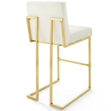 Load image into Gallery viewer, Privy Gold Stainless Steel Performance Velvet Bar Stool by Modway
