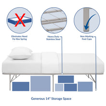 Load image into Gallery viewer, Horizon Stainless Steel Twin Bed Frame by Modway

