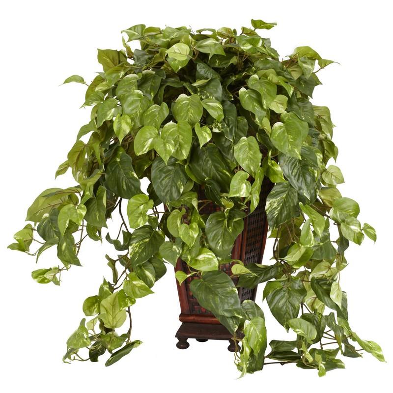 Vining Pothos w/Decorative Vase Silk Plant