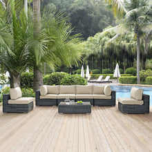 Load image into Gallery viewer, Summon 7 Piece Outdoor Patio Sunbrella¨ Sectional Set by Modway

