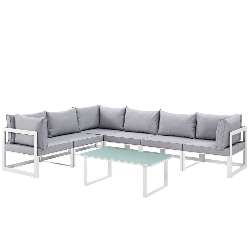 Fortuna 7 Piece Outdoor Patio Sectional Sofa Set by Modway