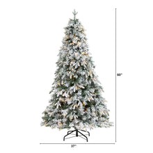 Load image into Gallery viewer, 5&#39; Flocked Vermont Mixed Pine Artificial Christmas Tree w/150 Clear LED Lights
