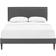 Load image into Gallery viewer, Amaris Fabric Full Platform Bed with Squared Tapered Legs by Modway
