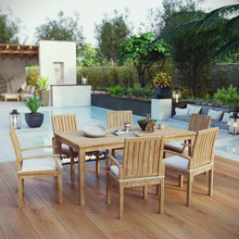 Load image into Gallery viewer, Marina 7 Piece Outdoor Patio Teak Dining Set by Modway
