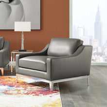 Load image into Gallery viewer, Harness Stainless Steel Base Leather Armchair by Modway
