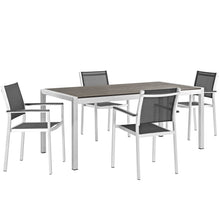 Load image into Gallery viewer, Shore 5 Piece Outdoor Patio Aluminum Dining Set by Modway
