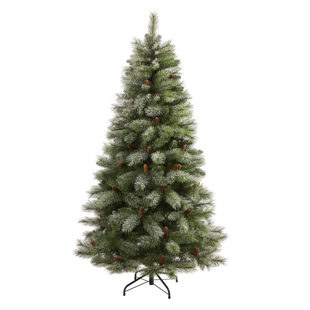 6' Snowed French Alps Mountain Pine Artificial Christmas Tree