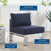 Load image into Gallery viewer, Shore Sunbrella¨ Fabric Aluminum Outdoor Patio Armless Chair by Modway
