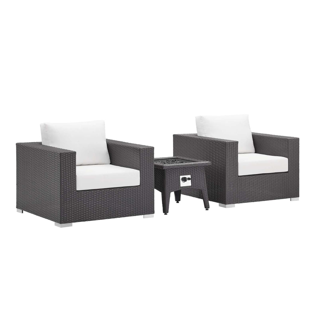 Convene 3 Piece Set Outdoor Patio with Fire Pit by Modway